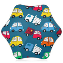 Kids Umbrella UV50+ Waterproof Reflective Edge Windproof for School Boys Girls Cute Cars Trucks Blue