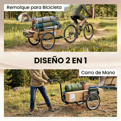 Remolque para Bicicleta Negro 145 x 60 x 42 cm 1