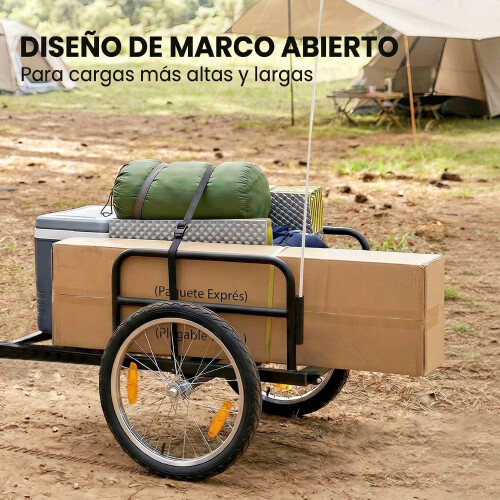 Remolque para Bicicleta Negro 145 x 60 x 42 cm 2