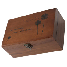 Wooden Sewing Box with Secure Wooden Lid, Compact Pin Storage Organizer for Sewing Supplies