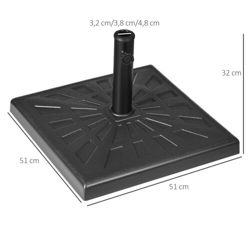 Outsunny Base de Sombrilla Negro 51 x 51 x 32 cm 2
