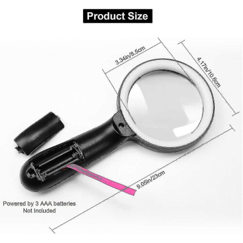 Magnifying Glass with Light, 10x Handheld Large Magnifying Glass 12 Led 1