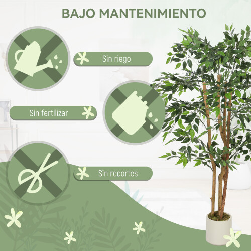 Homcom Ficus Artificial Verde 65 x 65 x 150 cm 2