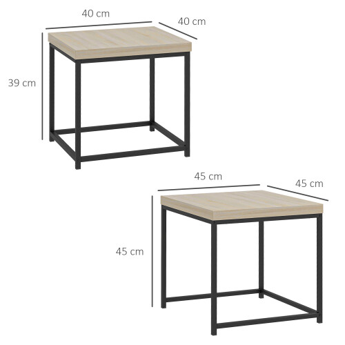 Homcom Mesas de Centro Marrón 45 x 45 x 45 cm 2