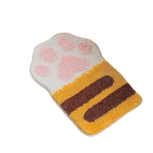 Cat Paws Bath Mat, Ultra Soft Microfiber Carpet Doormat Anti Slip Water Absorbent Bath mat for Entryway, 15.7 x 23.6 Inches,Yellow