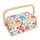 Vintage Style Sewing Basket Organizer Box with Detachable Tray for Compact Thread and Tool Storage 4