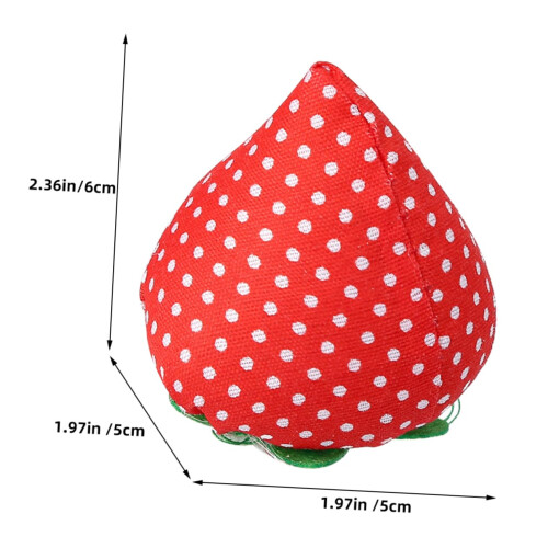 Strawberry Shaped Pin Cushion Set 3PCS Compact Sewing Accessories for Needlework 1