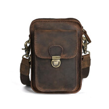 Leather Fanny Pack for Men Dark Brown Waist Bag with MultiPosition Carry and Quick Access Pockets