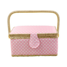 Pink Sewing Box and Sewing Basket Organizer for Adults, Durable Multiuse Craft Storage with Dust Protection