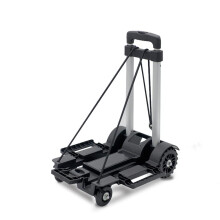 Folding Luggage Trolley with Quick Release Handle and Safety Straps, 20kg Load, Black 47x27x12cm