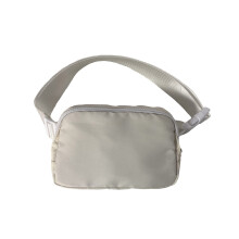 White Unisex Fanny Pack Waist Bag Water‑Resistant Nylon with Adjustable Strap for Travel Workout Running