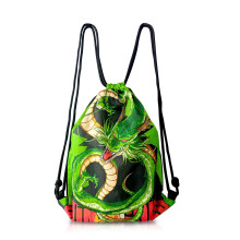 Anime Green Dragon Drawstring Backpack for Men, Water‑Repellent Oxford Gym Sack Bag with Large Capacity and Comfort Straps (33.5x44cm)
