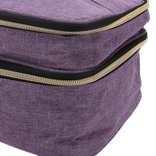 Sewing Accessories Organizer Double Layer Storage Bag with Multiple Compartments for Travel Use Purple 2