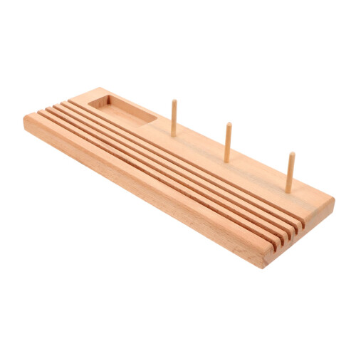 Wooden Thread Spool Rack for Sewing, Tangle Storage Organizer with Flexible Holders and Easy Wall Mounting