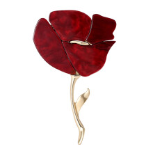 Rosen-Brosche für Damen und Mädchen, stilvolles-Weinrot