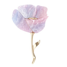 Anspruchsvolle rosenförmige Brosche aus Legierung,-Lila