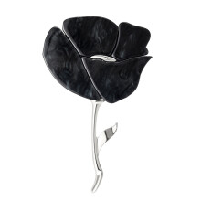 Broche en forme de fleur à la mode, Badge en métal, épingle-Noir