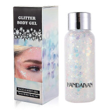 (9 white) Mermaid Sequins Chunky Glitter Liquid Eyeshadow Glitter Body Gel Festival Glitter Cosmetic Face Hair Nails Makeup Long Lasting Sparkling 30g