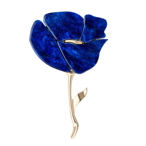 Florale Metallnadel mit Sicherheitsverschluss,-Blau