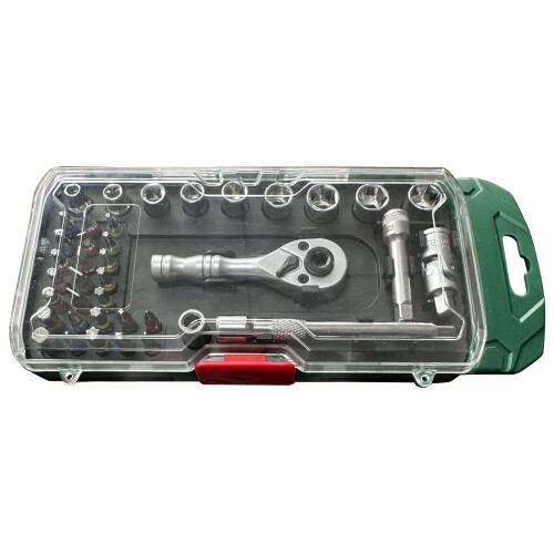 1/4" Drive Ratchet Handle Offset Ratcheting-silver handle