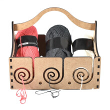 Wooden Yarn Bowl for Knitting and Crocheting, Handmade Yarn Holder with Tangle Feeding
