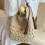 Modische, freundliche Strohhandtasche, geräumiges Design,-Khaki 3
