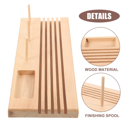Wooden Thread Spool Holder WallMounted Sewing Thread Organizer for Quilting and Embroidery Projects 2