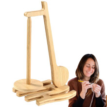 Wooden Yarn Holder and Spinner Stand with Smooth Rotation Shaft, AntiSlip Base, Magnetic Storage for Knitting or Crocheting