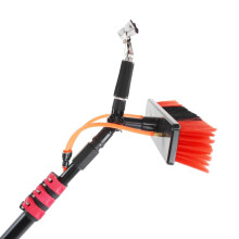 Telescopic Window Cleaning Pole with Water Fed Brush, 5.4M Aluminum Extendable Kit for Solar Panels and Glass