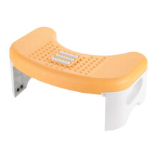 Toilet Foot Stool for Adults, Ergonomic 45 Sloped Design with Massage Rollers, Foldable Yellow Footrest