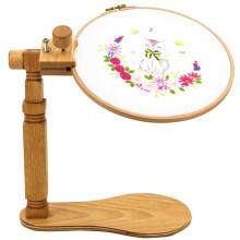 Adjustable Rotating Embroidery Stand Beech Wood Cross Stitch Hoop Holder with 360 Hands Lap Frame