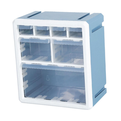 Desk Drawer Organizer, 7 Lattice Stackable Plastic Storage Box with Adjustable Compartments for Crafts and Toys