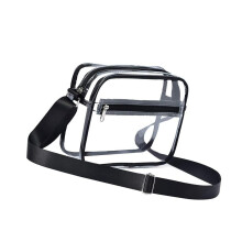 Transparante PVC crossbodytas voor-Zwart klein