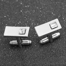 French style men's shirt cufflinks, simple and versatile geometric rhinestone tie clips, men's suit cufflinks B1243