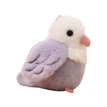 Mooie simulatievogelknuffel 11 cm hoog, schattig-Paars vogeltje.