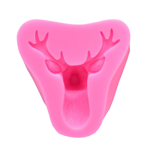 Deer Head Silicone Fondant Cake Mold(Pink) 1