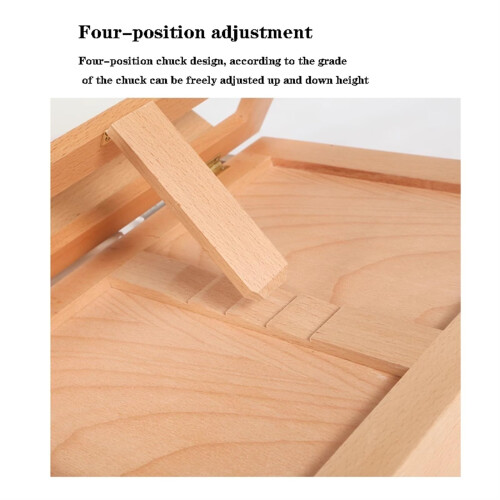Wood Tabletop Easel with Adjustable Angle and Folding Storage Box, Portable Drawing Easel for Artists 2