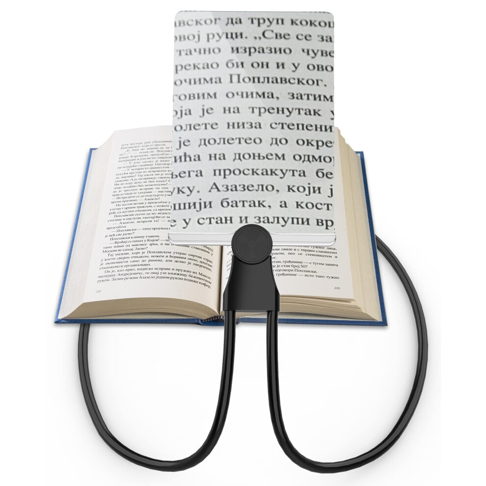 Black 3X Hands Magnifying Glass For Reading With Flexible Gooseneck, Full Page Neck Wear Magnifier For Seniors Sewing Cross Stitch