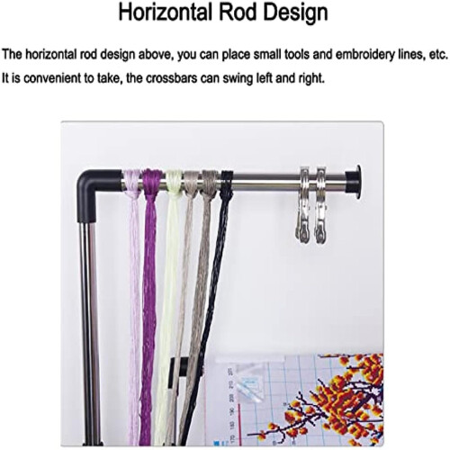 Adjustable Embroidery Stand for Needlework with Height Adjustable Cross Stitch Frame and Hands Stitching 1