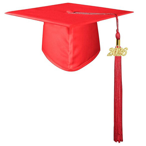 Bachelor Cap for 2026 Graduation Comfortable Wear-Red child