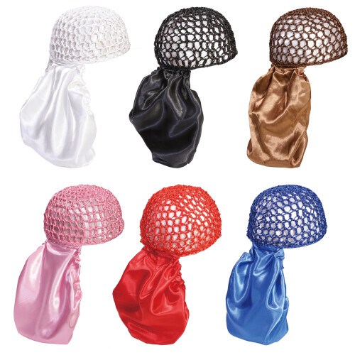 Bonnet de cheveux réversible, chapeau de crâne pour-Blanc 1