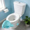 2 Pieces Handmade Ceramic Toilet Protectors Featuring Detailed 5