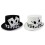 Elegant Top Cap Poker Card Pattern Tall Hat For Theme-White 2