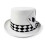 Elegant Top Cap Poker Card Pattern Tall Hat For Theme-White 5