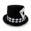 Elegant Top Cap Poker Card Pattern Tall Hat For Theme-White 6