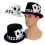 Elegant Top Cap Poker Card Pattern Tall Hat For Theme-White 7