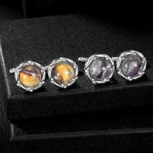 Fashionable and creative new French-style cufflinks, colorful men's suit shirt cuff rivets, business decorations, alloy
