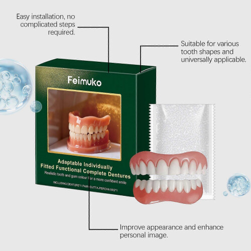 Feimuko Denture Decoration Set Denture Decoration Denture Set Enhance Smile Beauty Comfortable Material 2