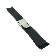 20mm Black Silicone Watch Band Waterproof Curved End Strap with Accurate Fit Easy Replacement Use