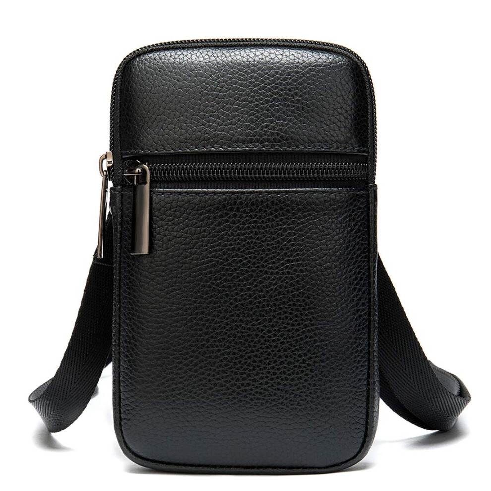 Leather Cell Phone Holster Belt Loop For Men, Waterresistant Travel Pouch With Adjustable Strap And Quick Access Pockets Black 9092120295603
